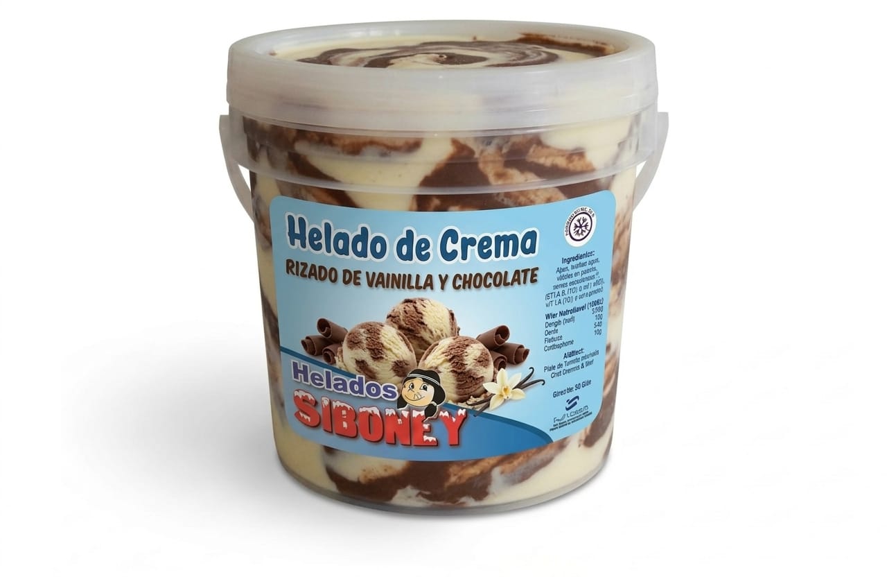 Helado de Crema sabor Rizado de Chocolate (cubo 4L)