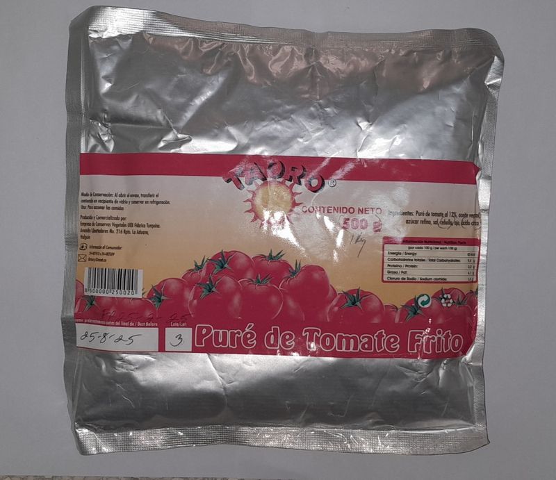 Puré de Tomate Frito en Bolsa Doy Pack de 1 kg.